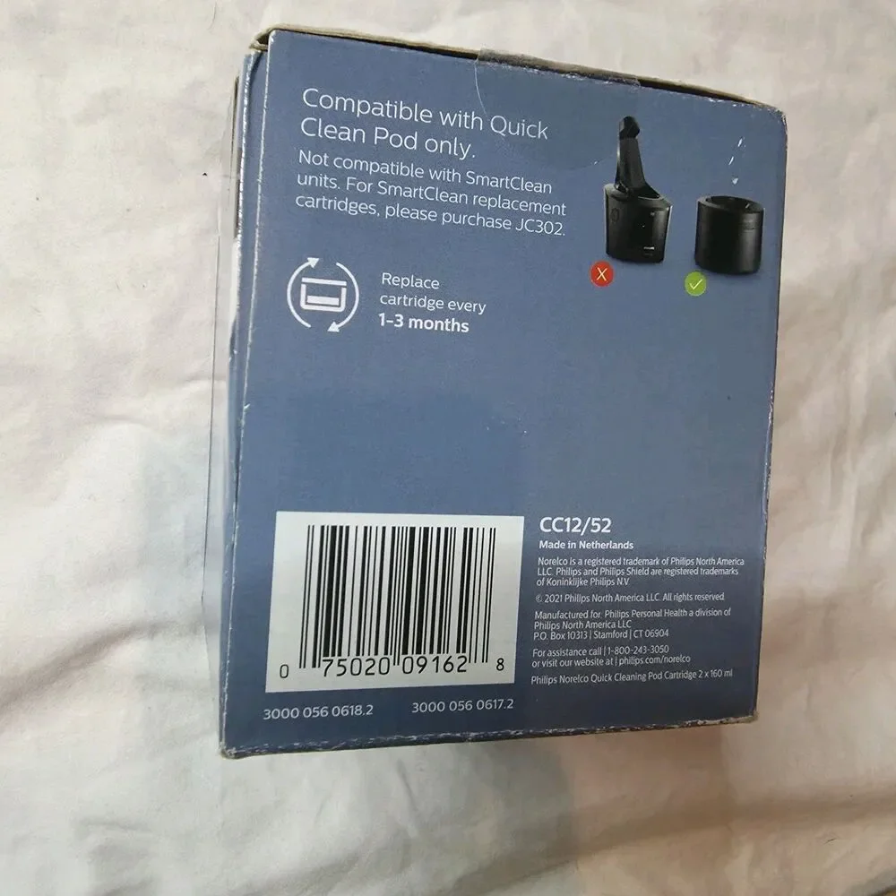 Philips Quick Clean Pod Cartridge 5.41 Fl Oz Pack of 2 Shaver Cleaning Solution